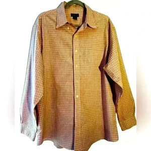 346 Brooks Brothers Non Iron 100% Cotton Red Checkered Print Shirt Size L